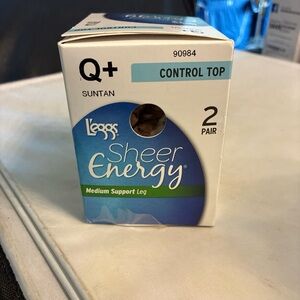 L'eggs Sheer Energy Control Top Pantyhose queen size suntan